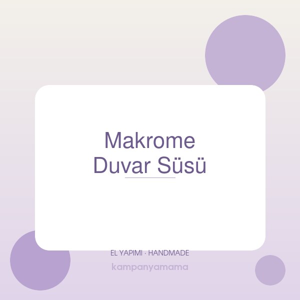 Makrome Duvar Süsü